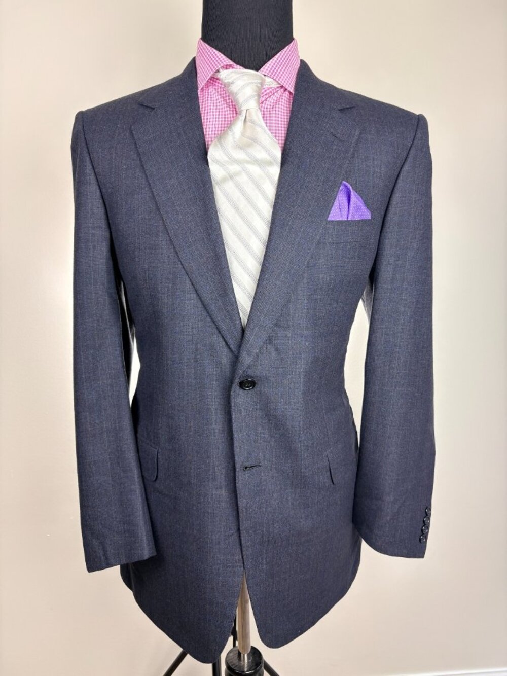BRIONI 2Btn Navy Glenplaid Sport Jacket 44 L / R e54 ***FREE SHIPPING***